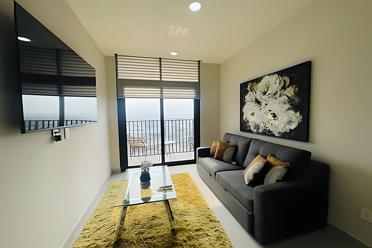 Hermoso Apto nuevo, BBQ, AC, Arena Mty, 2BR
