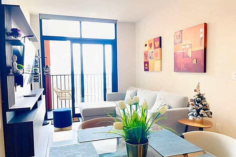 Lujoso Apt/Frente Arena Mty/Terraza/Parking/6Pax
